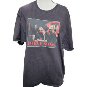 Three Sides Acoustic Rock Band Black T-Shirt Size XL Retro